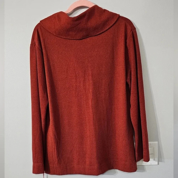 Rust Orange Shawl Neck Sweater Size L - Picture 6 of 6